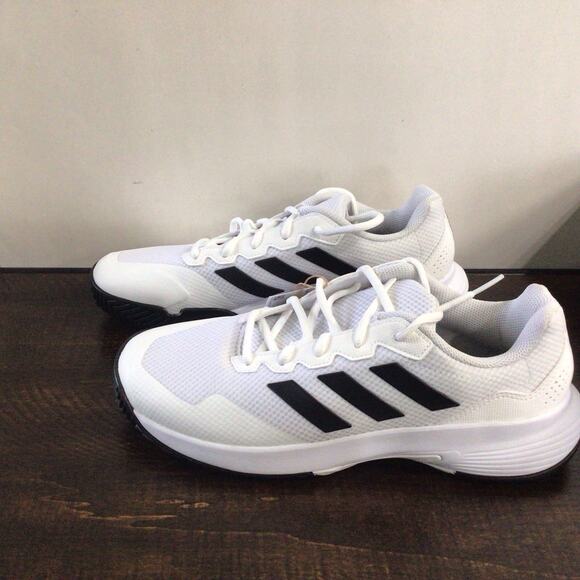 Adidas Mens Game Court 2 Tennis Shoes White Black Size 9 Court Shoes New - Picture 3 of 6